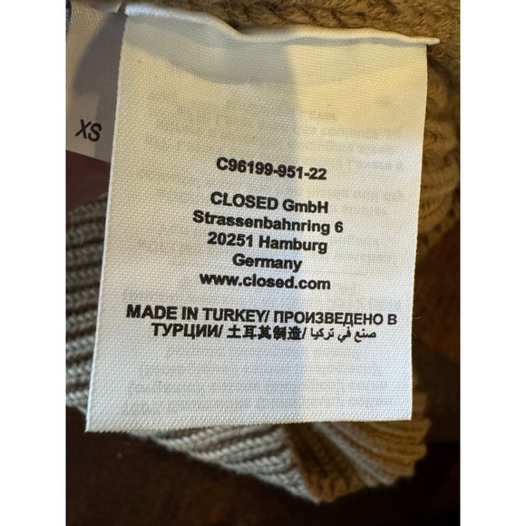 CLOSED Sweater Women XS Tan Nutmeg Cotton Ribbed Knit Sleeveless Top Preppy - Picture 9 of 11